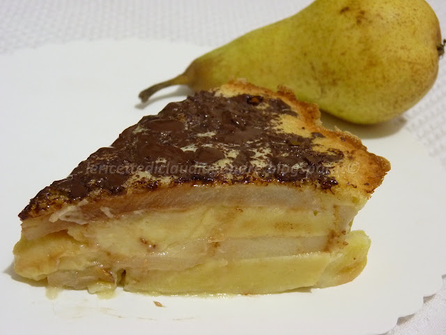 Clafoutis pere e cioccolato