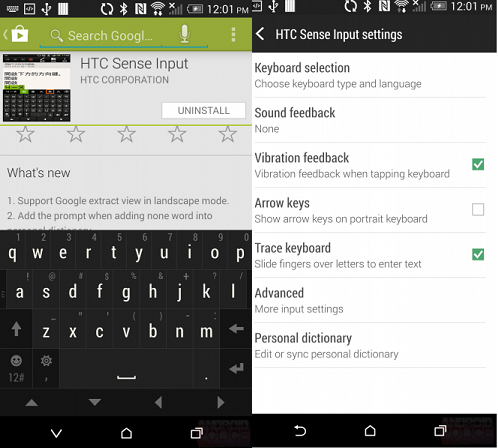 Teclado Sense de HTC ya esta disponible en Google Play Store para descargar