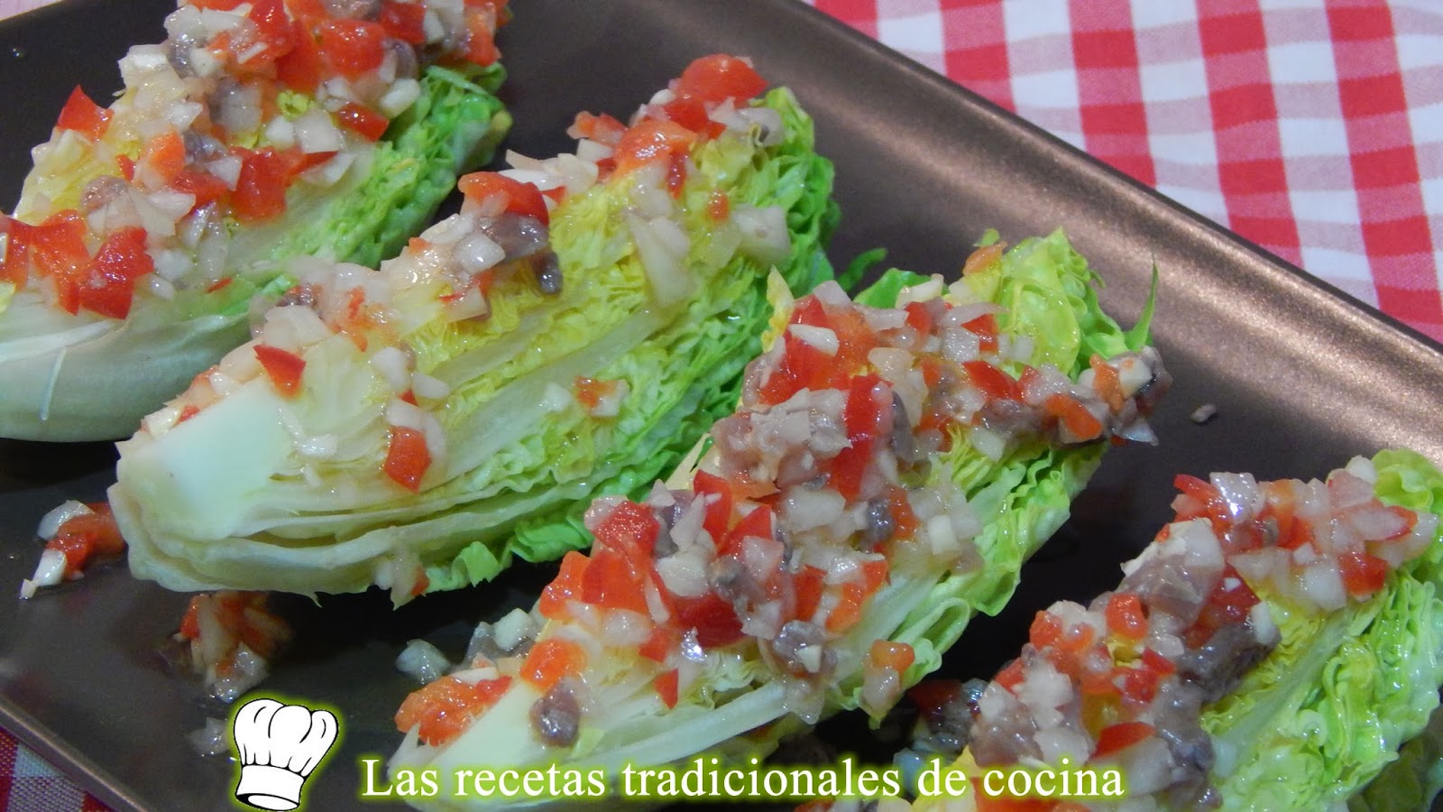 Cogollos de lechuga con vinagreta