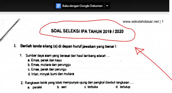 Soal Seleksi Osn Ipa Sd Tingkat Kecamatan