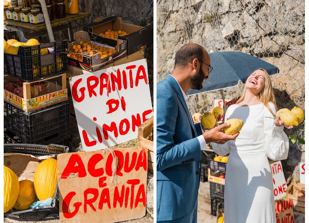 Granita di Limone at Positano roadside fruit van