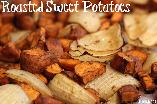 Roasted Sweet Potatoes. Oven Baked.  Amazing. Delicious.  Add any other vegetables/veggies you want.  My Favorite and the BEST way to cook healthy vegetables kids and the whole family loves. Gluten Free, Diet Friendly, Healthy, Macro. .Alohamora Open a Book http://alohamoraopenabook.blogspot.com/