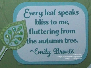 Stampin' Up! Made by Susan Simpson (Merrey) Independent Stampin' Up! Demonstrator, Craftyduckydoodah!, Lighthearted Leaves, Woodland TIEF