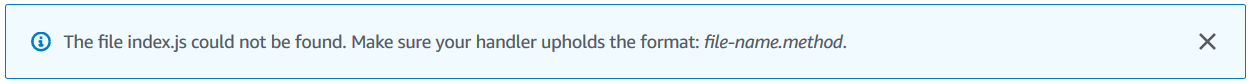 'index.js not found' warning