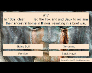 In 1832, chief ____ led the Fox and and Sauk to reclaim their ancestral home in Illinois, resulting in a brief war. Answer choices include: Sitting Bull, Geronimo, Pontiac, Black Hawk