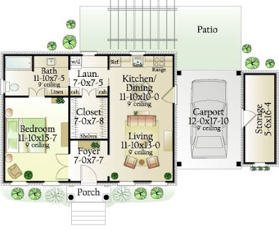 Apartment Floor Plans 1 Bedroom With Den