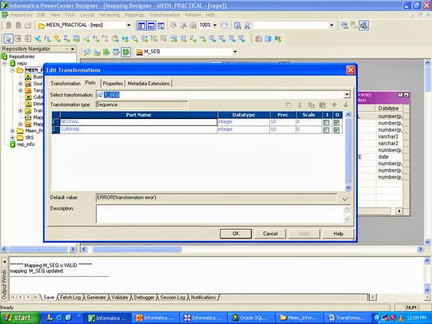 Sequence Generator in Informatica