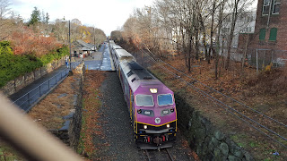 MBTA commuter rail at Franklin/Dean Station