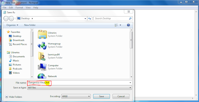 Create A Dangerous Virus Using Notepad