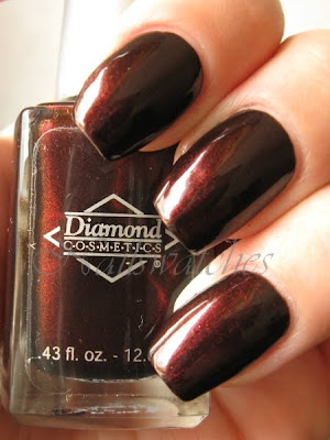 diamond cosmetics cherry tobacco brown shimmer nail polish swatch