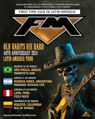 FM "Old Habits Die Hard" 40th Anniversary 2024 Latin America tour dates poster