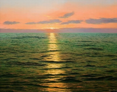 hyperrealistic seascapes paintings by Alfredo Navarro