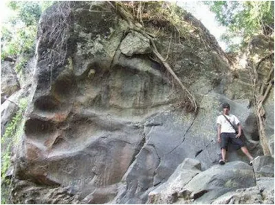 Nephilim Giants and their huge ancient footprints have set in stone.