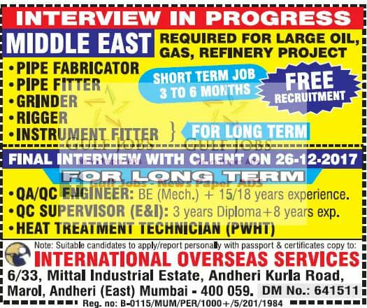 Large Oil & Gas Refinery Project Jobs for Middle East - Free Recruitment