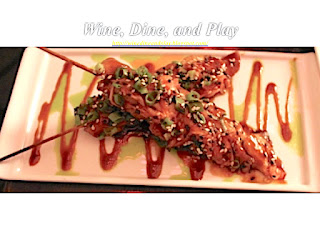 The chicken yakitori appetizer dish at the 5A5 Steakhouse in San Francisco, California