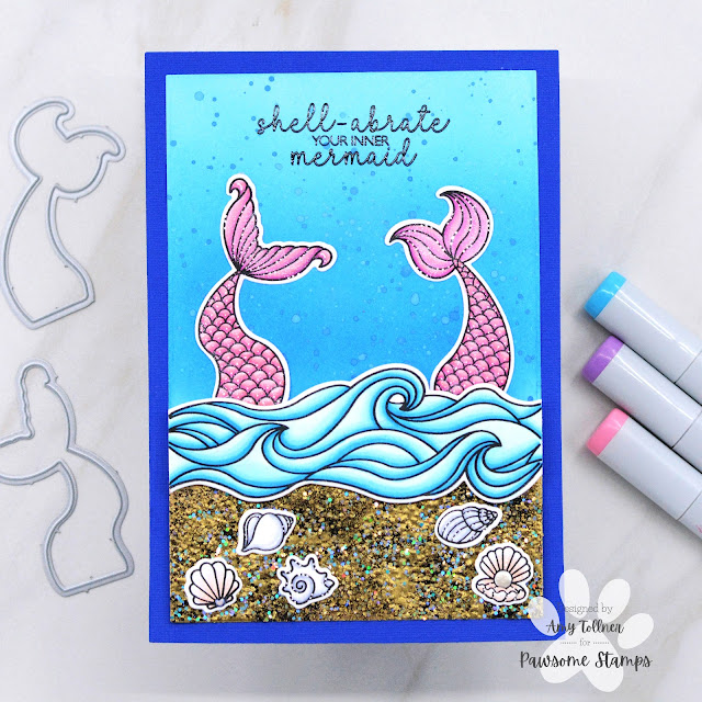 Vitamin Sea Stamp and Die Set by Pawsome Stamps #pawsomestamps #handmade