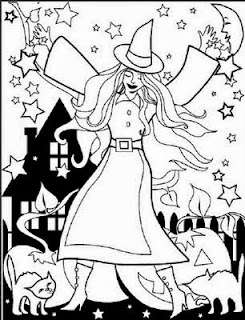 Halloween Witches for Coloring, part 4