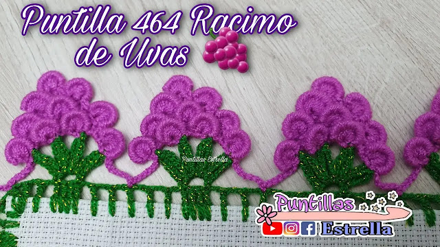 Como Tejer Puntilla Racimo de Uvas a Crochet