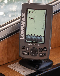 Photo of the fishfinder in action during our latest fishing trip