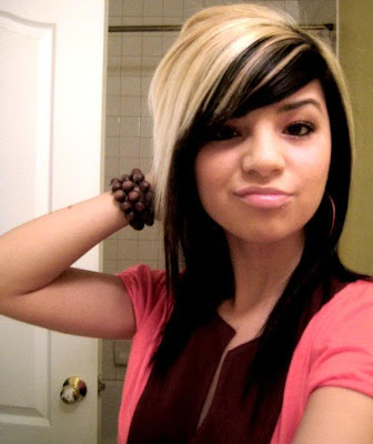 Emo Girls Long Emo Hairstyles with Highlights