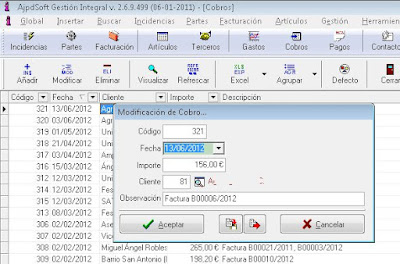 Cobros de clientes - AjpdSoft Gestión Integral