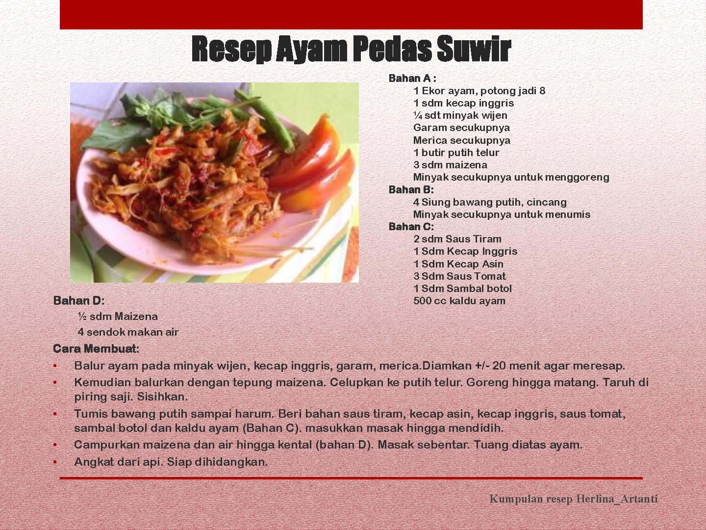 EL RASYAD World Resep Ayam Pedas  Suwir