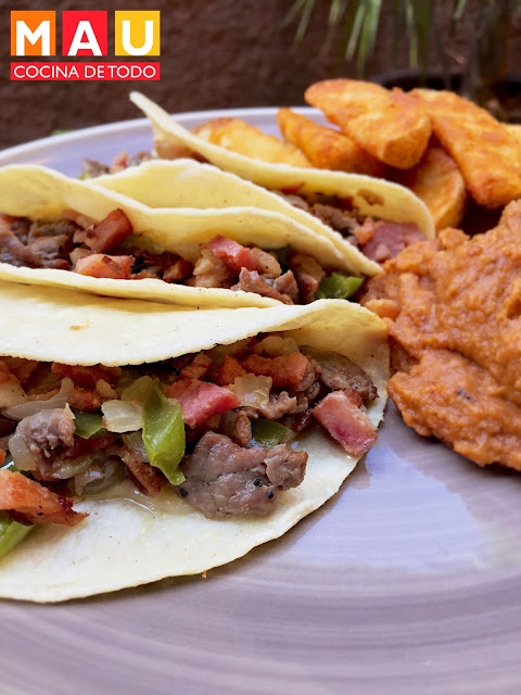 tacos de sirloin estilo tipo el papalote monterrey con tocino