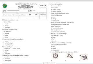 Soal PAS Tema 4 Kelas 1 SD Kurikulum 2013