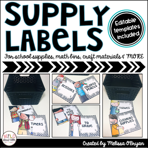 classroom supply bin labels