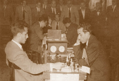 León, junio de 1955 - Partida de ajedrez Carlos Pires - Emilio Bobis Zapico