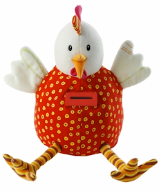 hen-shaped soft toy money box