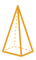 立体のイラスト（四角錐）
