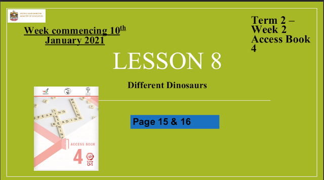 حل درس Different Dinosaurs للصف الرابع