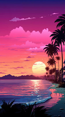 Tropical Sunset Beach iPhone Wallpaper 4K