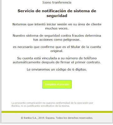 Ejemplo de intento de phishing