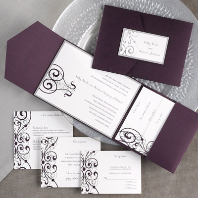 Pocket Invitations are funtional popular and gorgeous The Purple Mermaid