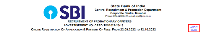 SBI PO Recruitment 2022 Notification Out for 1673 Vacancies –Apply Online Now