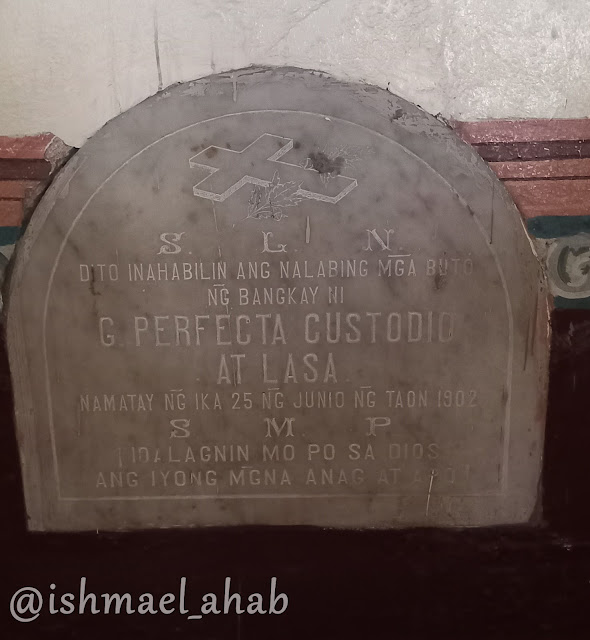 Tomb of Perfecta Custodio in Santa Rosa de Lima Church in Santa Rosa, Laguna