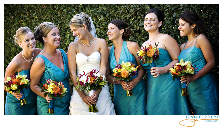 white and turquoise wedding dress