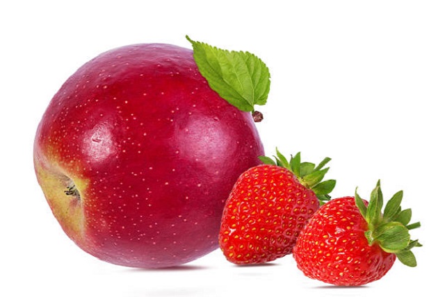 gambar buah strawberry dan apel