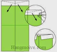 Bước 5: Cầm và kéo miếng giấy xuống dưới.