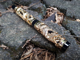 Pulpen Mewah Jinhao JH001 Dragon And Phoenix Golden Roller Ball Luxury Pen