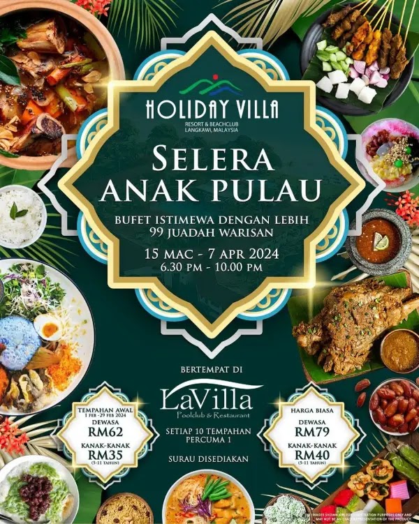 Poster Buffet Ramadhan 2024 di Holiday Villa Resort and Beachclub Langkawi