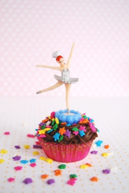 12 Ballerina Cupcake Toppers Assorted Colors 400 Shipping