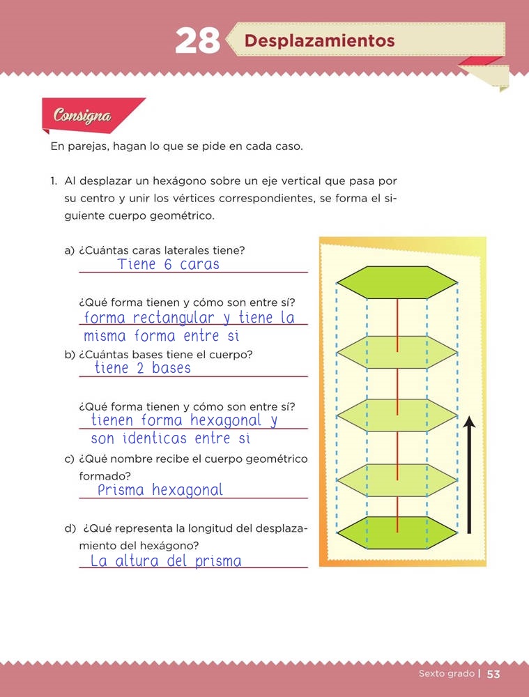 Desplazamientos Desafio 28 Desafios Matematicos Sexto Contestado Tareas Cicloescolar