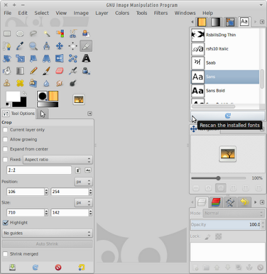 Refresh Gimp Font List