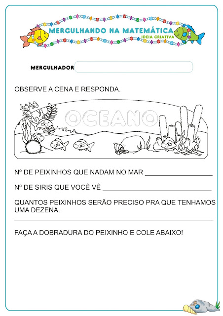 Caderno de Atividades Matemática Projeto no Fundo do Mar grátis para imprimir