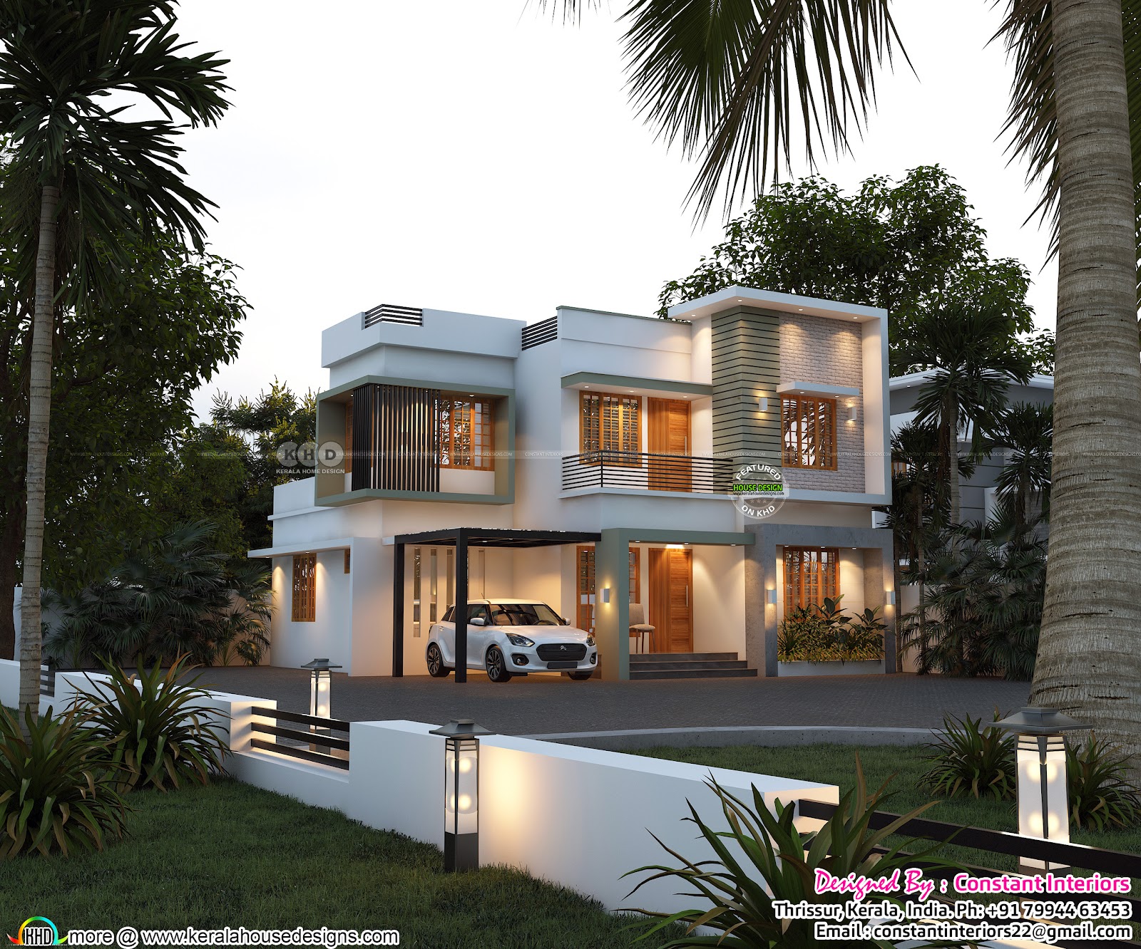 1500 Square Feet Modern House Rendering Kerala Home Design And Floor