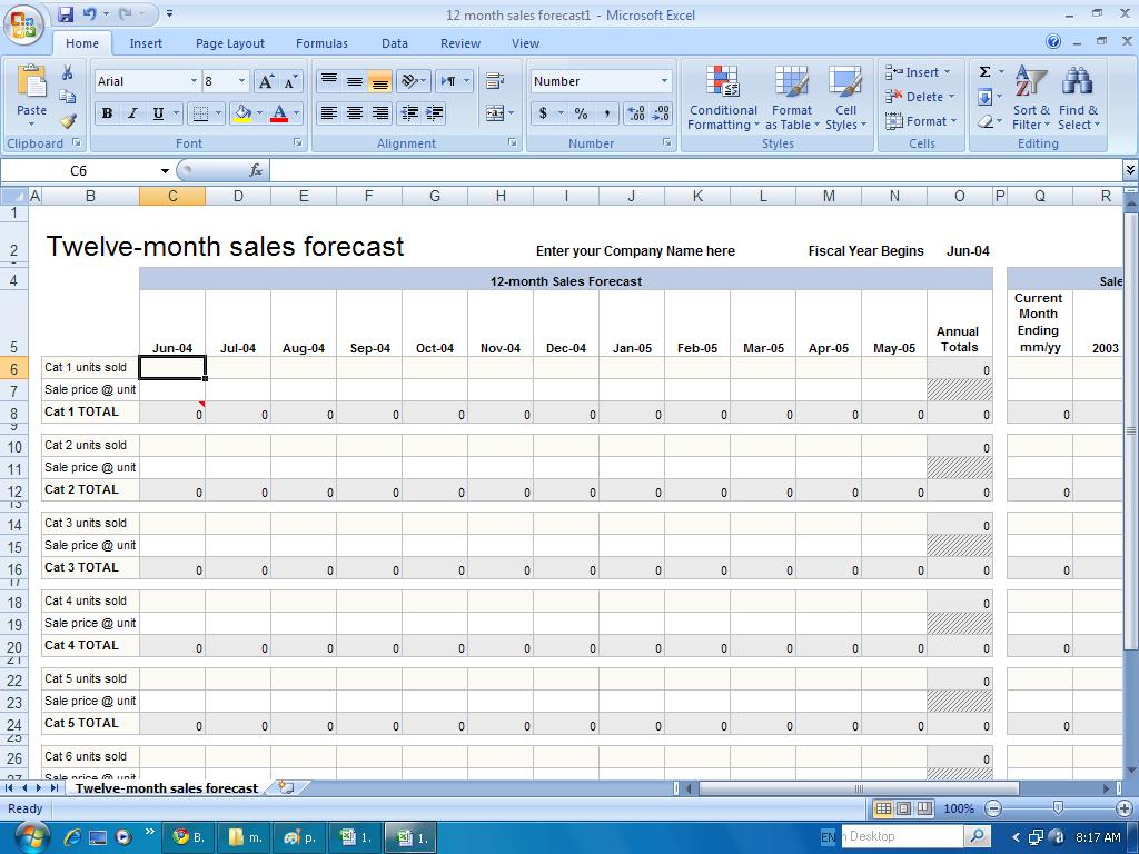 sales forecast template | playbestonlinegames