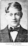 Bust photograph, ‘Claud H. Koons,’ 21 Apr 1917, Des Moines Register, p. 3, col. 2.